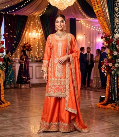 Wine silk saree